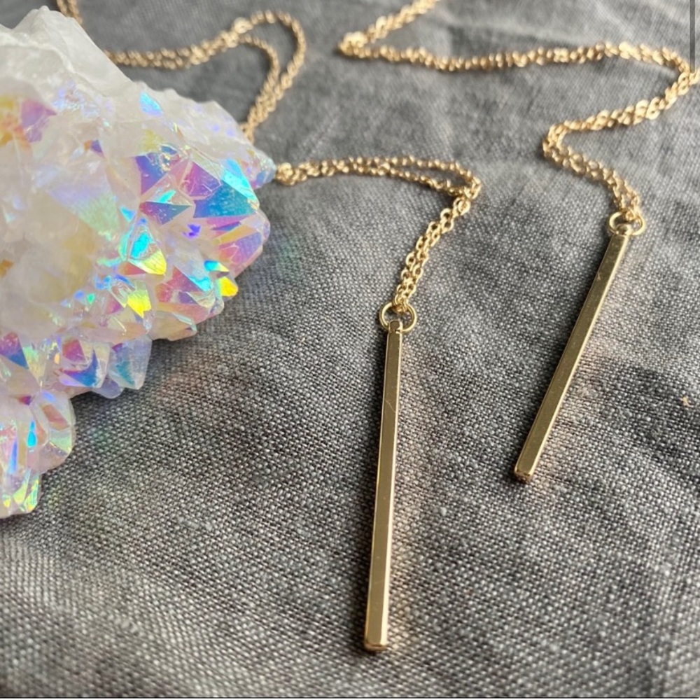 Minimalist Gold Plated Bar Dainty Chain Necklace